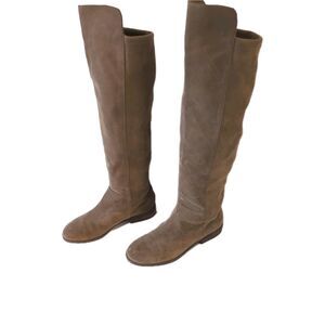 Sole Society Calypso Riding Boots, Women's Size 8, Brown Suede Leather